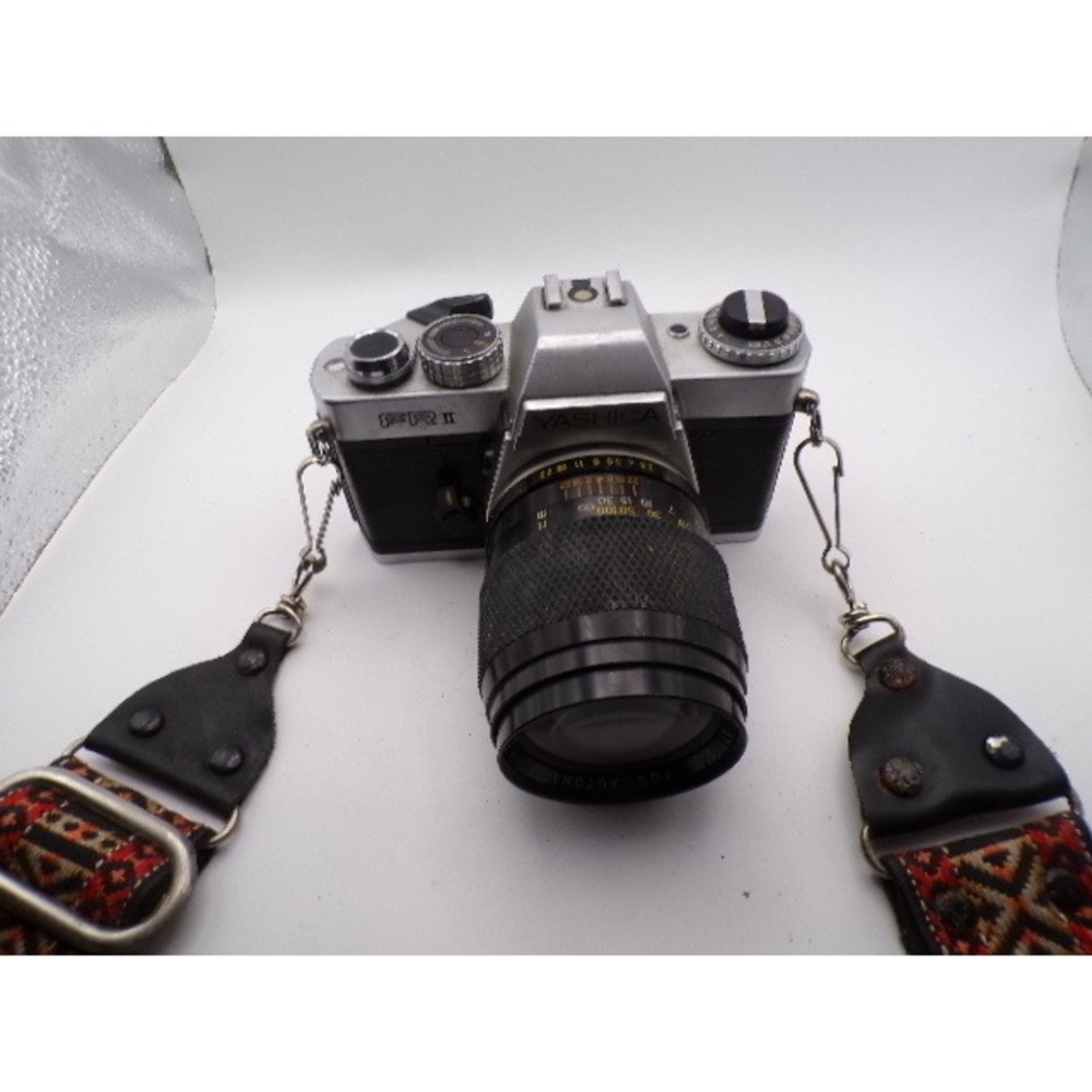 Yashica FR 2 SLR Film Camera w/‎ Yashica ML 50mm f1.9 Lens Strap Parts or Repair